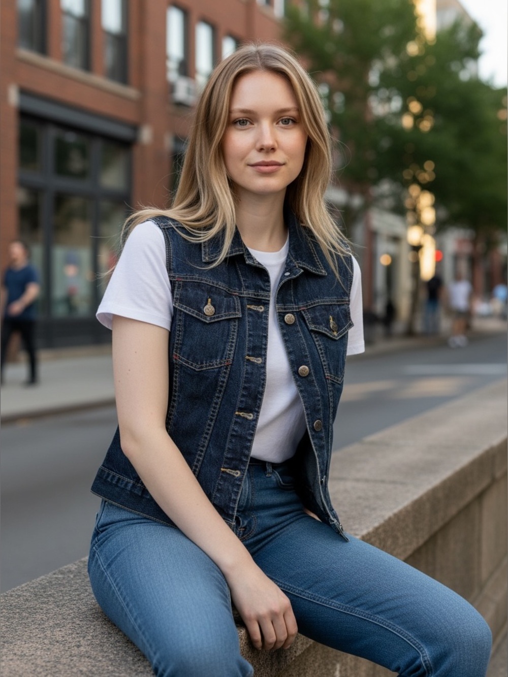 Vintage Dish Denim Vest - Vancouver Legacy Brand - Indigo Blue - Size M